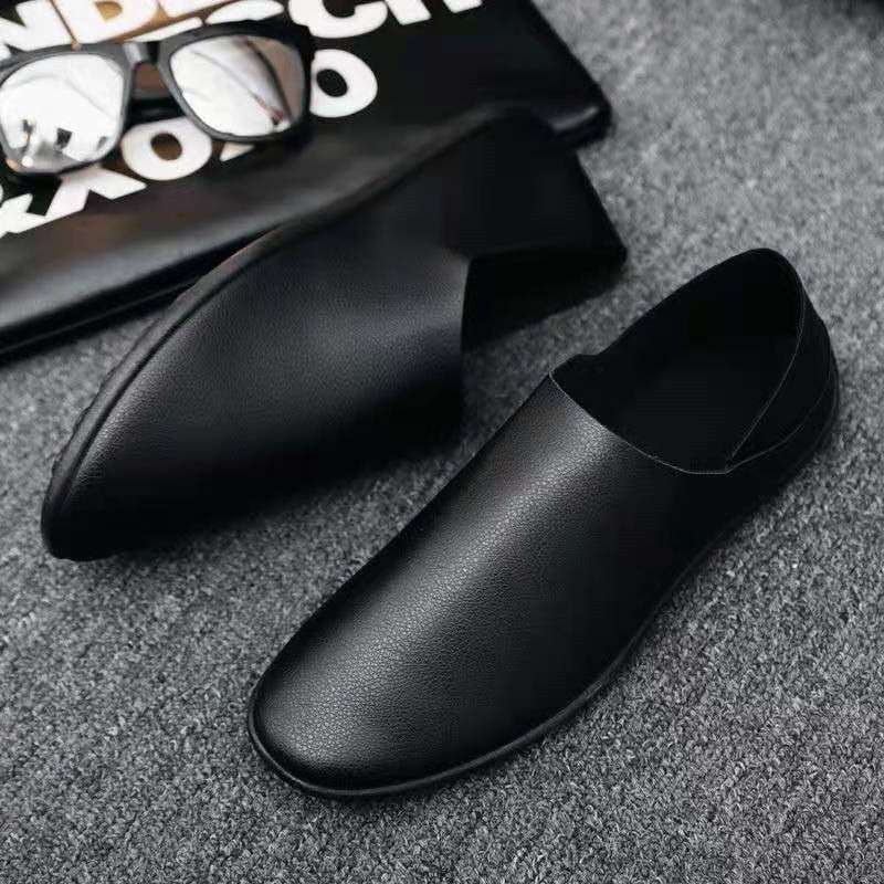 New Style Casual Leather Shoes Men's Breathable Board Shoes Soft Leather Casual Shoes - Amazhona 