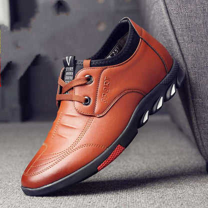 New Style Casual Leather Shoes Men's Breathable Board Shoes Soft Leather Casual Shoes - Amazhona 