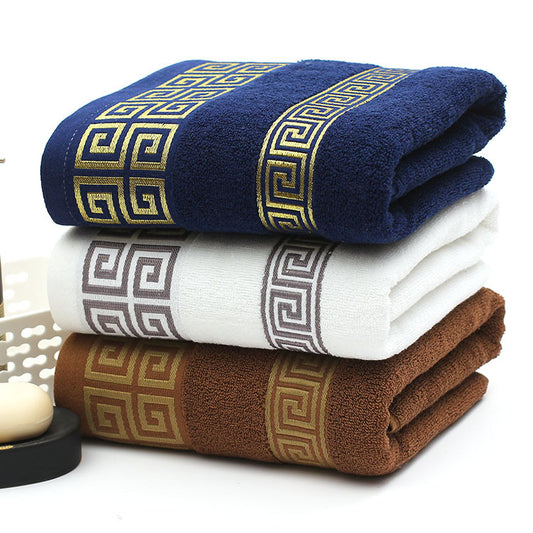 Foreign Trade Bath Towel Manufacturers Wholesale Plain-Colored Off-File To Pick Up The Word Pattern Towel Bath Towel Thickened Gift Set - Amazhona 