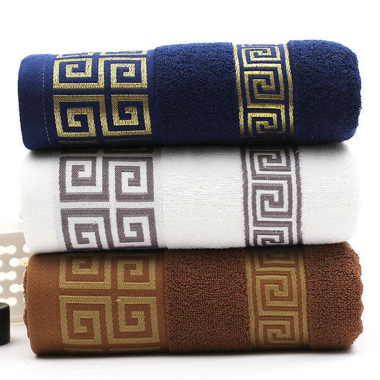 Foreign Trade Bath Towel Manufacturers Wholesale Plain-Colored Off-File To Pick Up The Word Pattern Towel Bath Towel Thickened Gift Set - Amazhona 