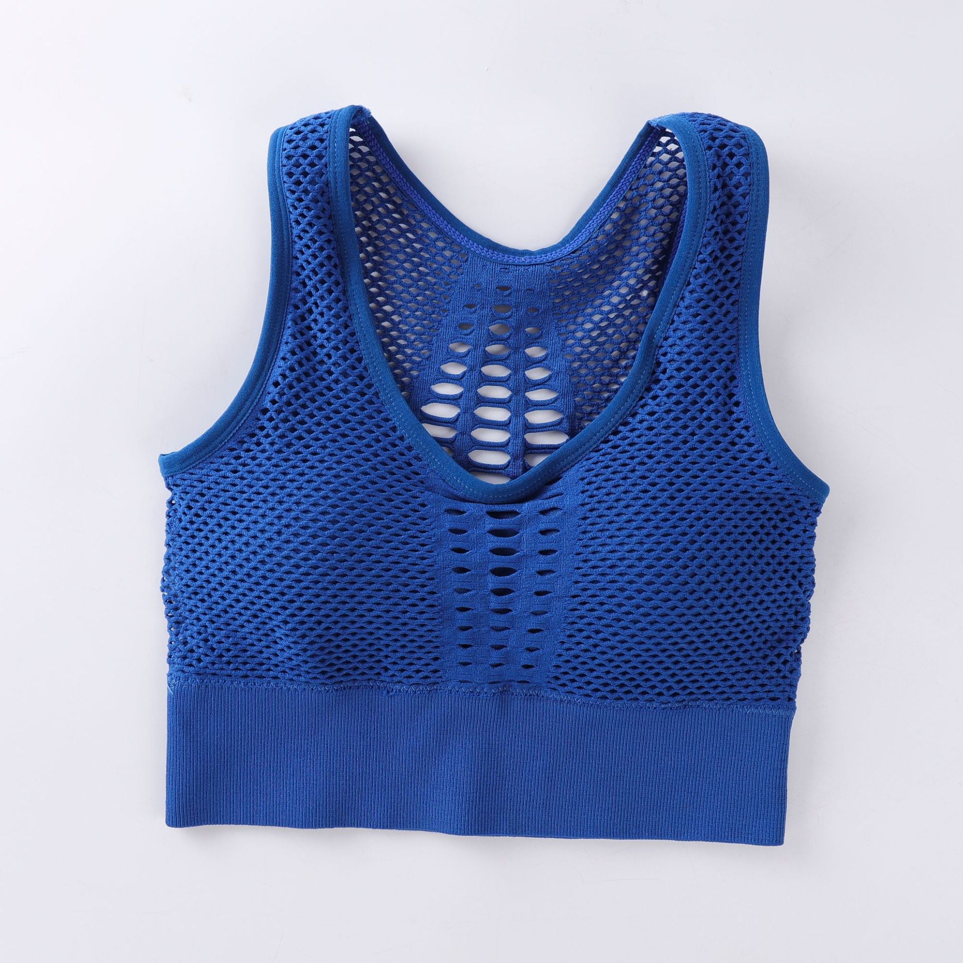 Yoga Running Bra Bra Vest Underwear Women'S Solid Color Breathable Mesh Design Detachable Bra - Amazhona 