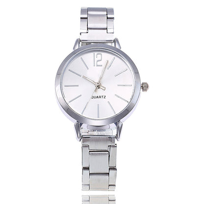 Alloy Mesh Belt Female Watch Learning Simple Steel Belt Sports Quartz Watch - Amazhona 