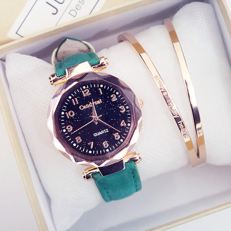 Starry Sky Trend Korean Style Simple Casual Atmosphere Student Ladies Watch - Amazhona 