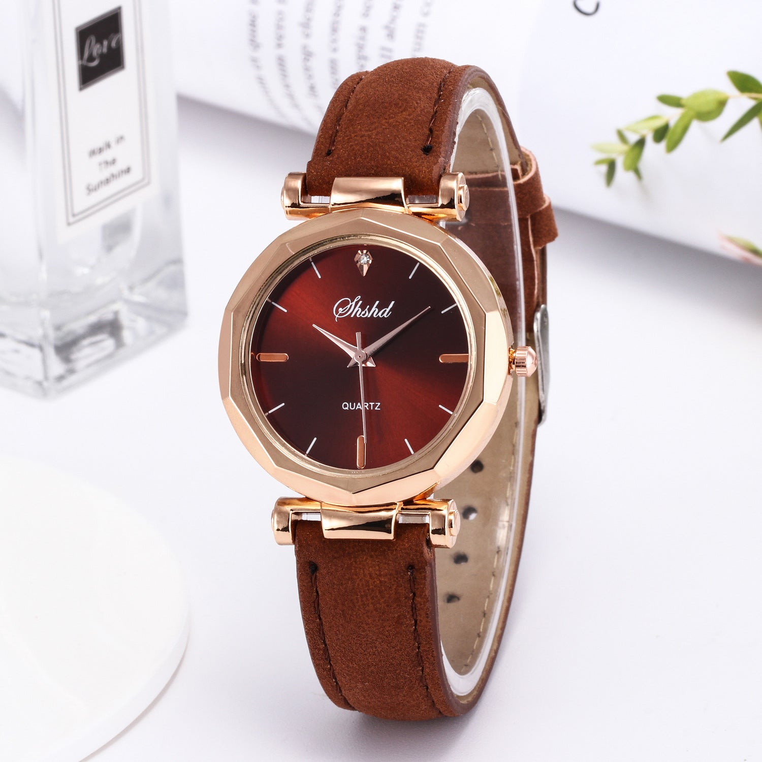 Frosted Leather Belt Watch Ladies Casual Quartz Watch - Amazhona 