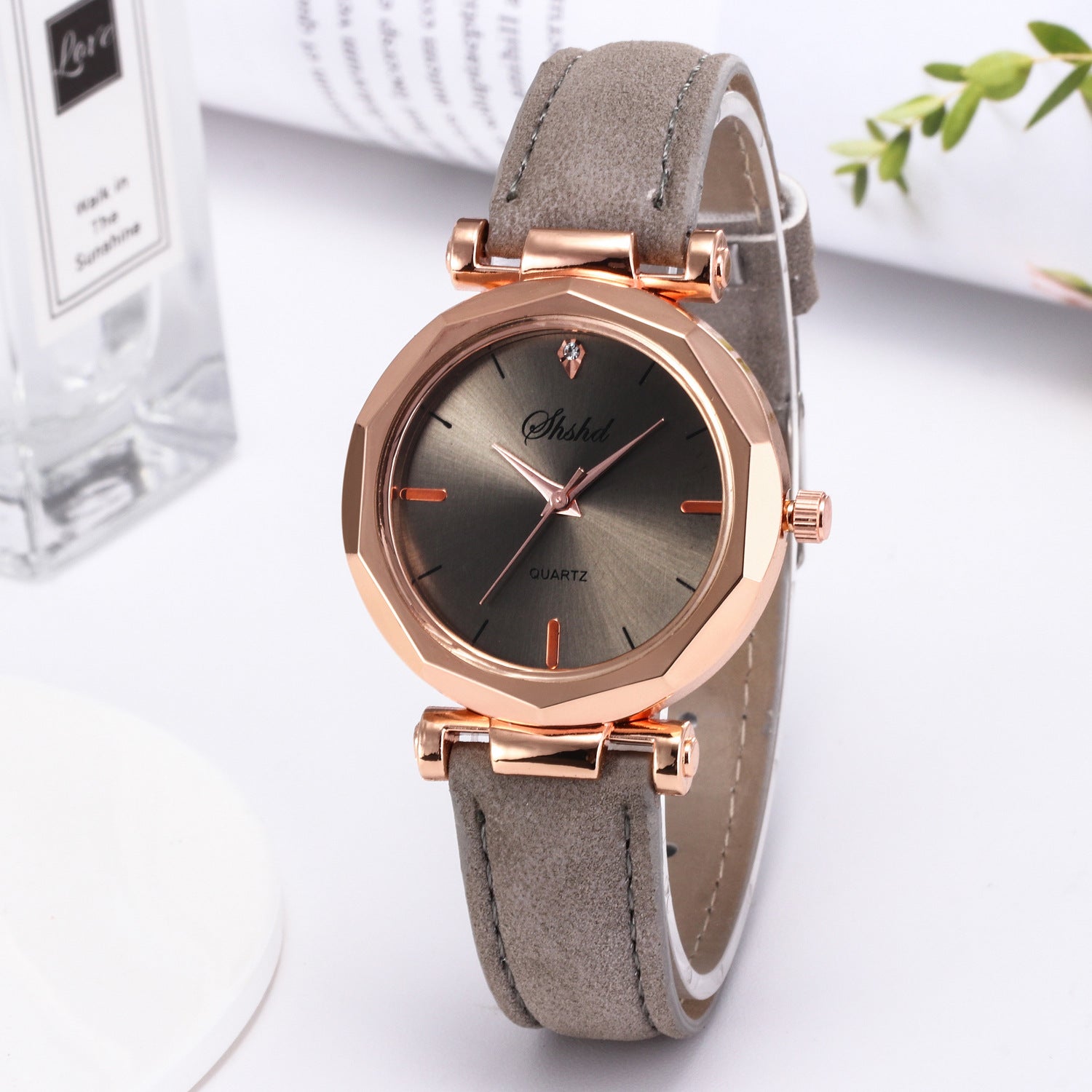 Frosted Leather Belt Watch Ladies Casual Quartz Watch - Amazhona 