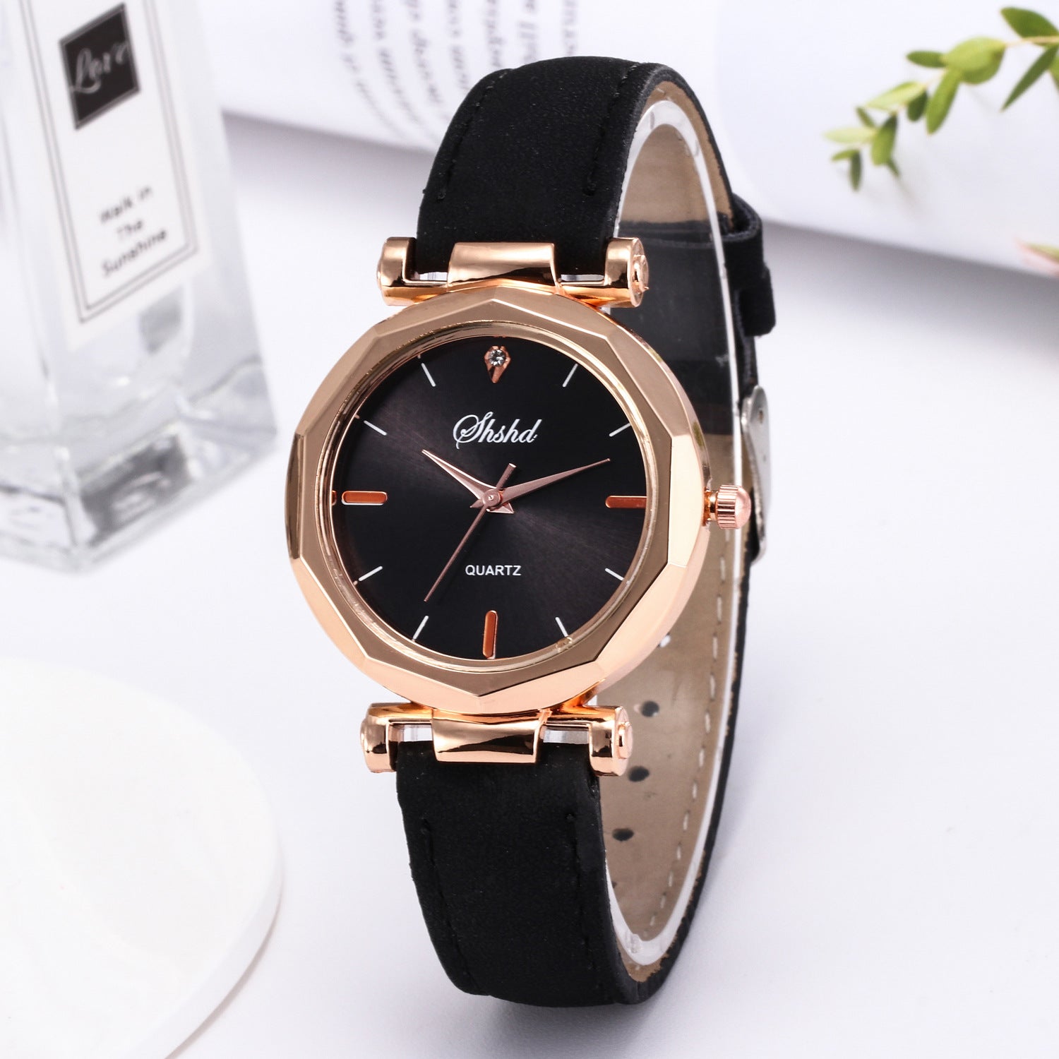 Frosted Leather Belt Watch Ladies Casual Quartz Watch - Amazhona 