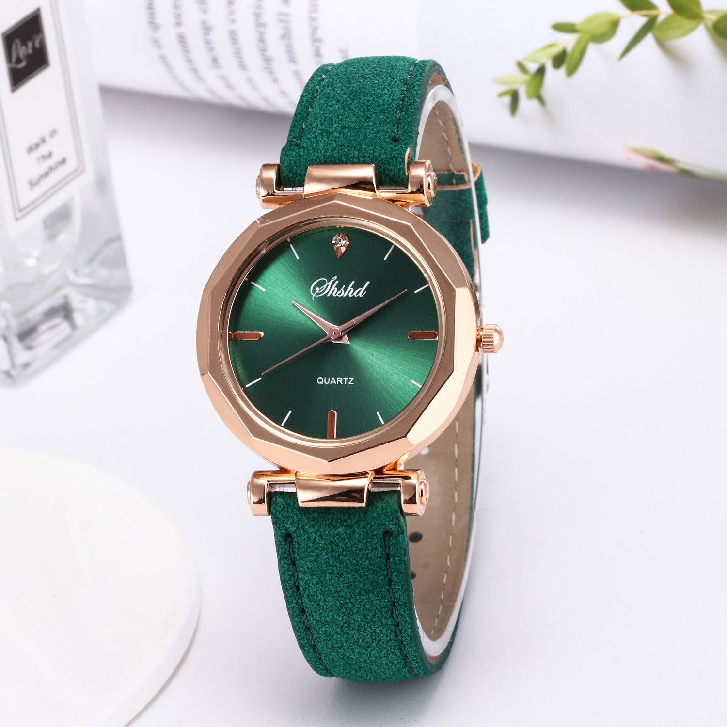 Frosted Leather Belt Watch Ladies Casual Quartz Watch - Amazhona 