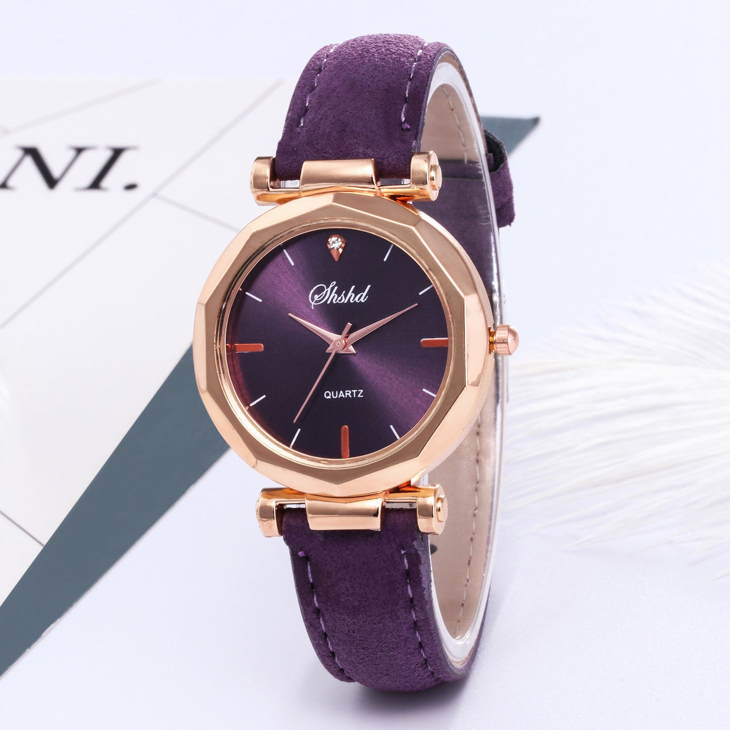 Frosted Leather Belt Watch Ladies Casual Quartz Watch - Amazhona 