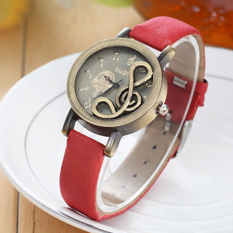 Fashion Retro Hollow Music Symbol Ladies Watch - Amazhona 