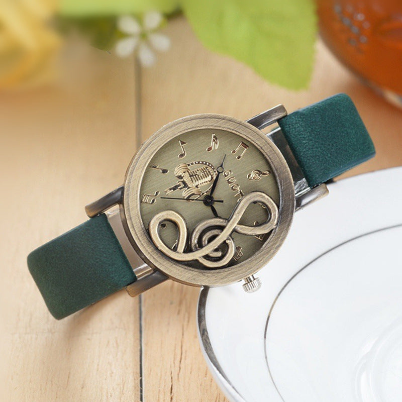 Fashion Retro Hollow Music Symbol Ladies Watch - Amazhona 