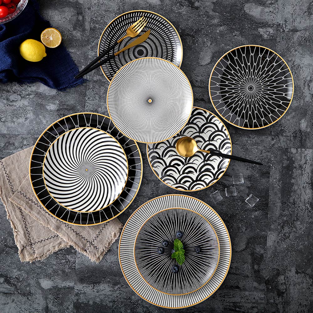 Western Dishes, Ceramic Dishes, Nordic Style Dishes Set - Amazhona 