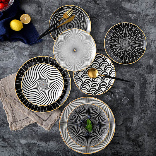 Western Dishes, Ceramic Dishes, Nordic Style Dishes Set - Amazhona 