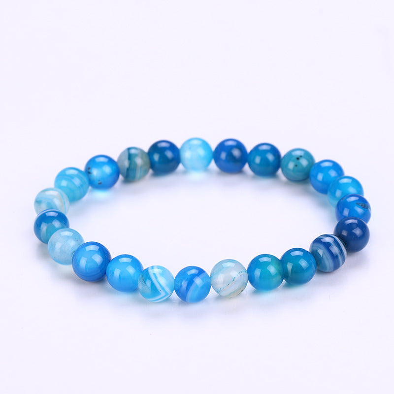 Bracelet Yoga Pure Bead Bracelet 8mm Stone Volcanic Stone Agate Diy Bracelet - Amazhona 