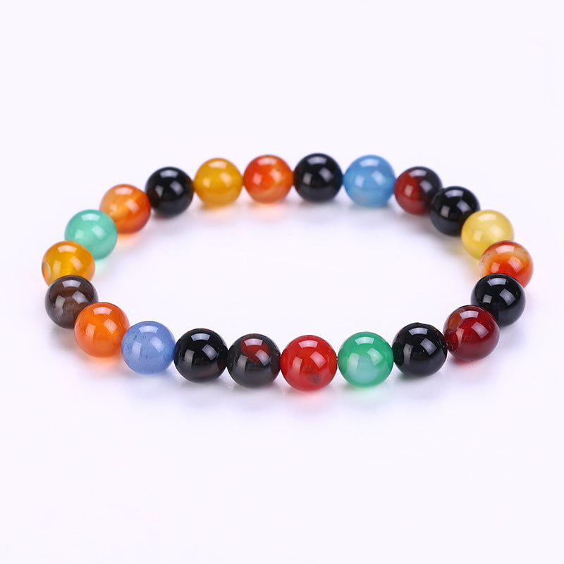 Bracelet Yoga Pure Bead Bracelet 8mm Stone Volcanic Stone Agate Diy Bracelet - Amazhona 