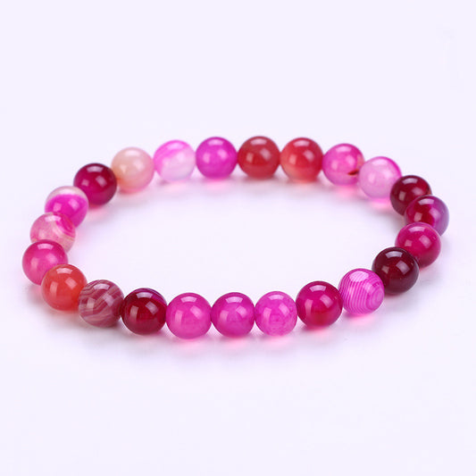 Bracelet Yoga Pure Bead Bracelet 8mm Stone Volcanic Stone Agate Diy Bracelet - Amazhona 