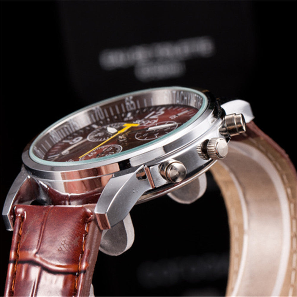 Ladies Belt Watch Three-eye Casual Male And Female Student Quartz Watch Women - Amazhona 