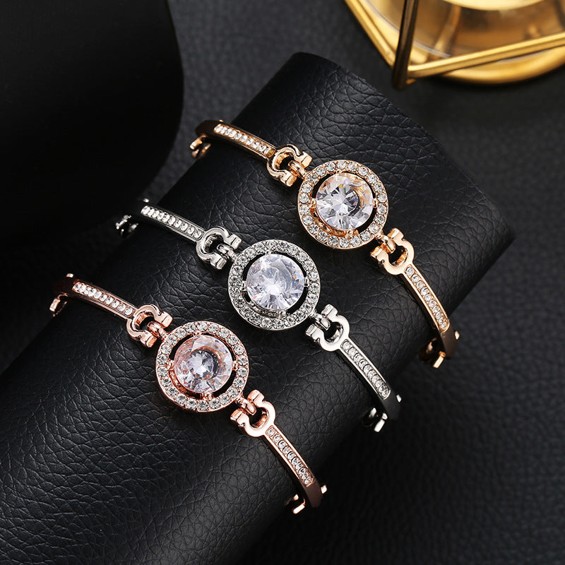 Ladies Fashion Rhinestone Bracelet - Amazhona 