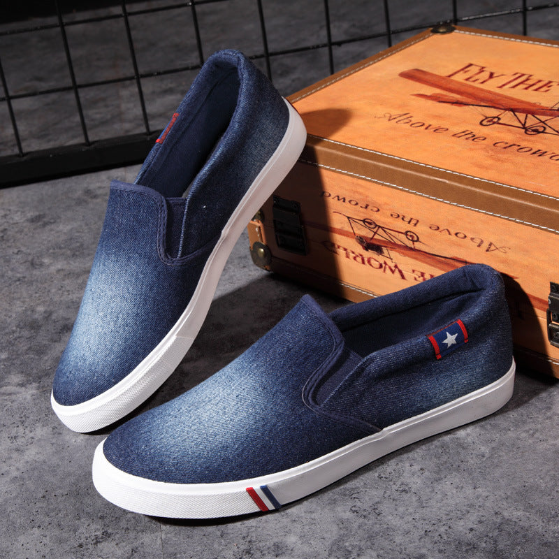 Breathable Washed Denim Canvas Shoes Men - Amazhona 