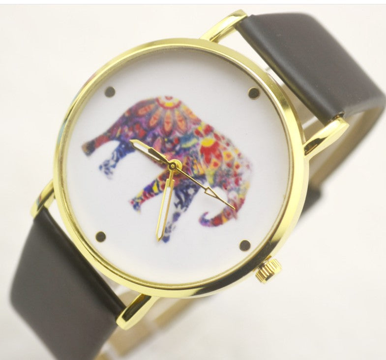 Trade new Geneva watch Geneva leisure belt elephant Geneva belt Watch - Amazhona 