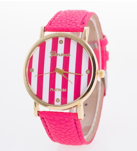 Geneva student colorful elephant belt watch Geneva zebra stripes lady quartz watch - Amazhona 