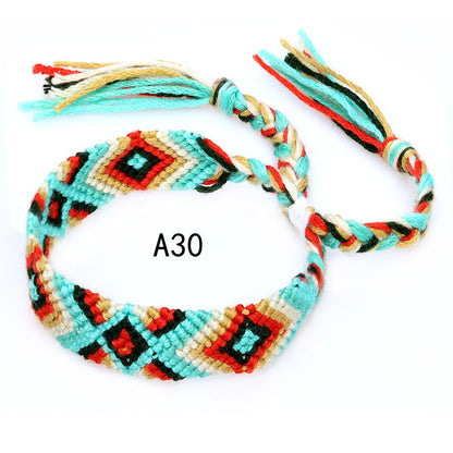 Colorful cotton hand-woven bracelet - Amazhona 