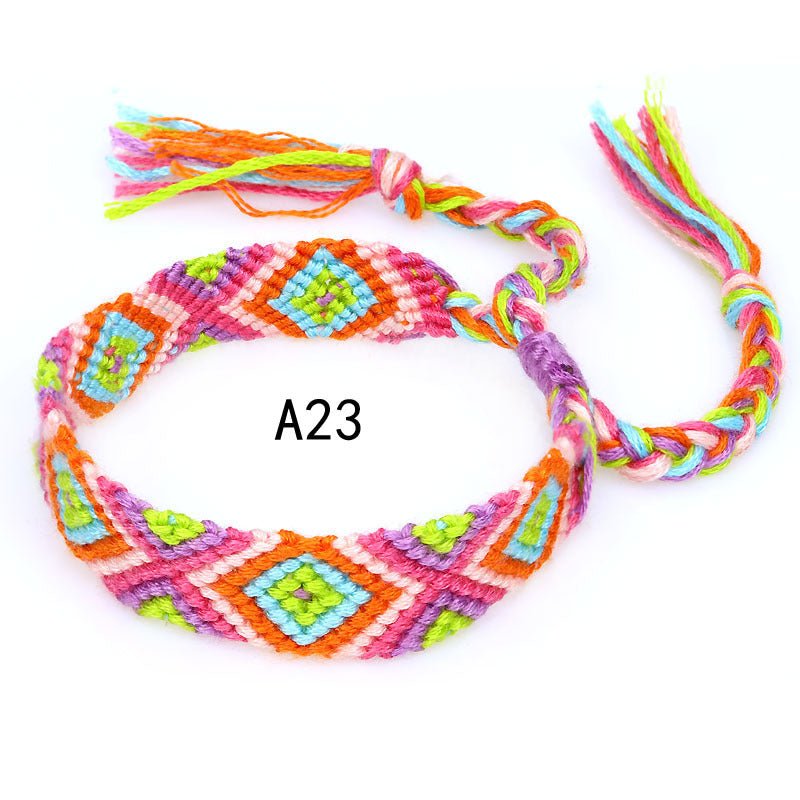 Colorful cotton hand-woven bracelet - Amazhona 