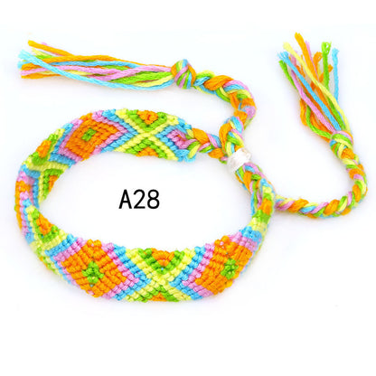 Colorful cotton hand-woven bracelet - Amazhona 