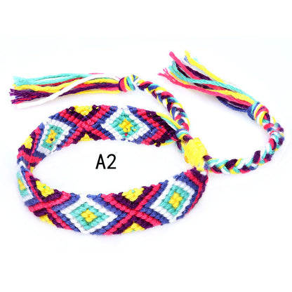 Colorful cotton hand-woven bracelet - Amazhona 