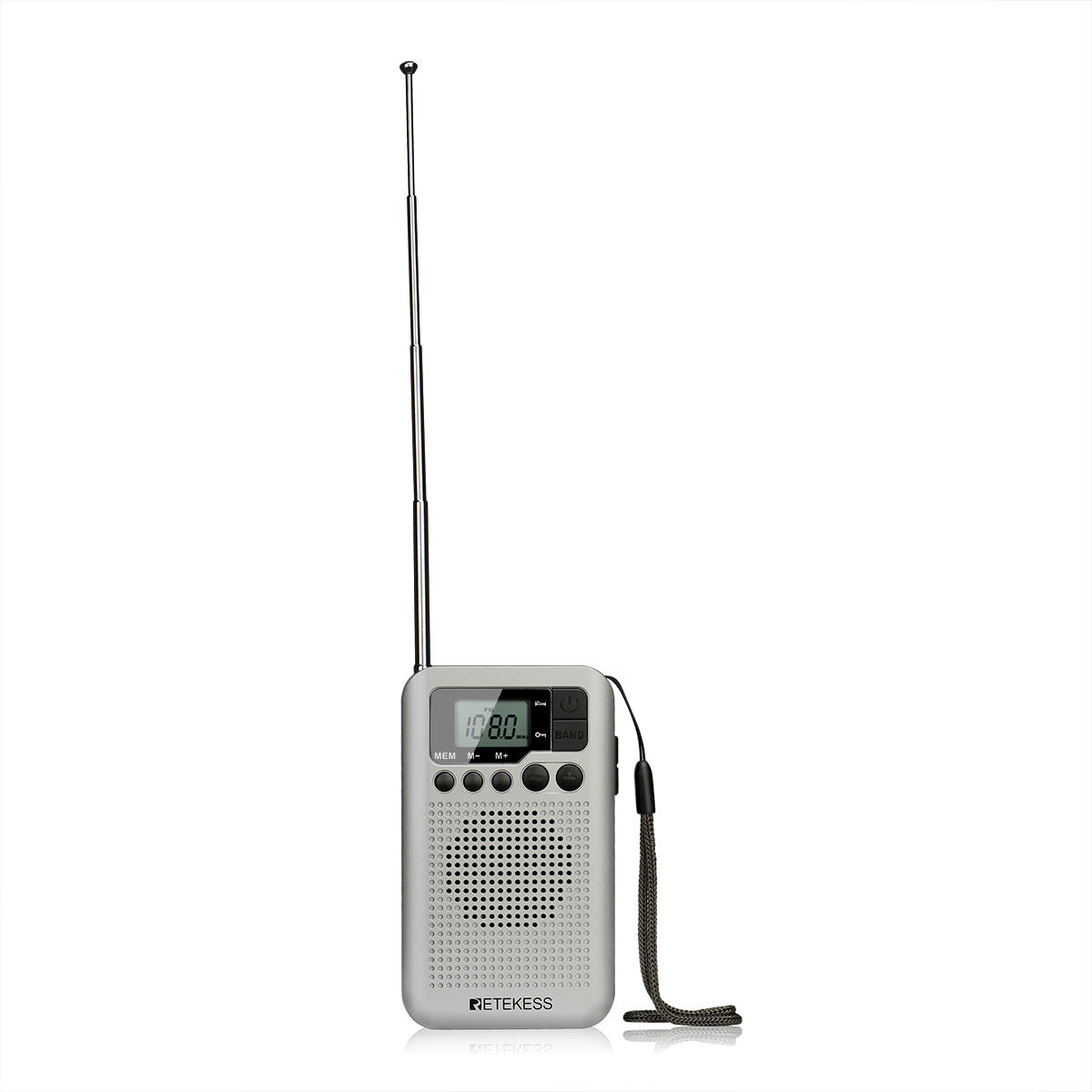 RETEKESS TR106 silver portable radio [FM/AM] sleep timer - Amazhona 