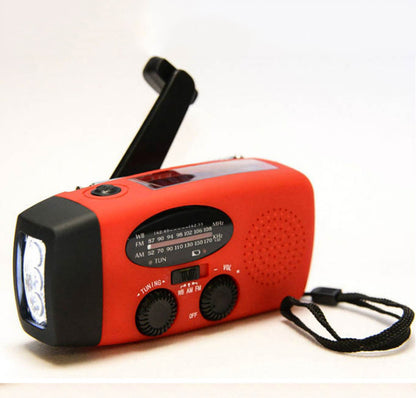 Solar hand crank USB charging radio flashlight - Amazhona 