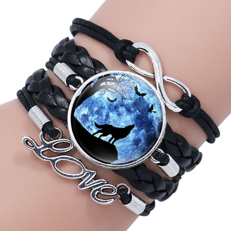 Multi-layered gemstone wolf bracelet - Amazhona 