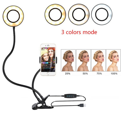 LED Selfie Ring Light for Live Adjustable Makeup Light-8cm Stand - Amazhona 