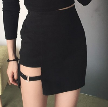 Korean Style Black Hip Skirts Irregular Hem Pencil Micro Mini Skirt Slim Women Party Skirts Black Bodycon Short Skirt - Amazhona 