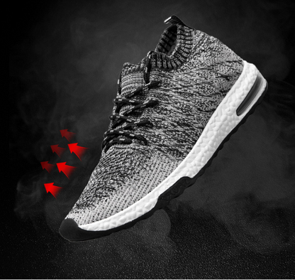 Flying woven mesh sports shoes breathable and comfortable men's shoes with wild travel shoes - Amazhona 