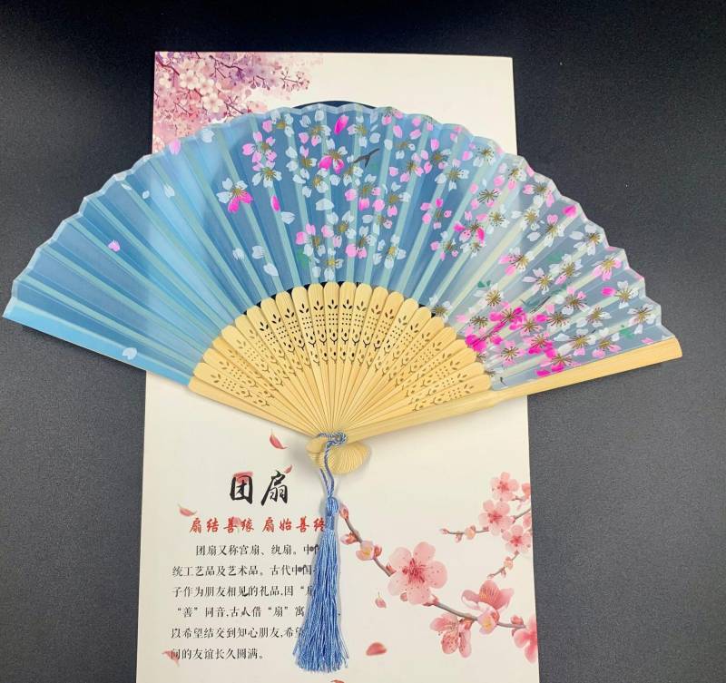 Lady's Folding Fan Ancient Style Small Folding Fan - Amazhona 