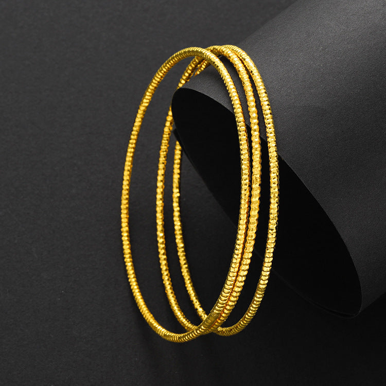 Gold Placer Color-preserving Coil Multi-ring Bracelet Female - Amazhona 