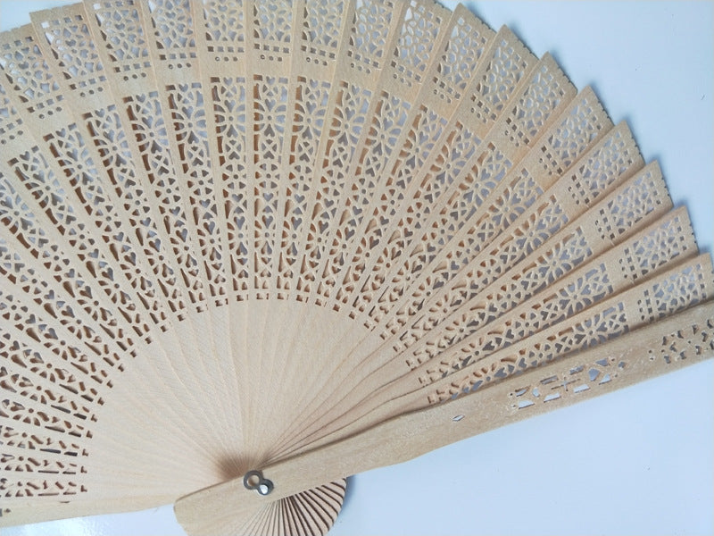 20CM Foldable Handmade Abstract Sandalwood Fan - Amazhona 