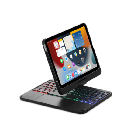 Compatible with Apple, Rotatable Bluetooth Ipad Touch Keyboard With Backlight - Amazhona 