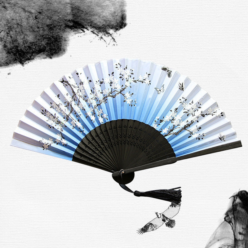 Folding Fan Bamboo Ancient Style Han Chinese Clothing Chinese Style Small Fan - Amazhona 