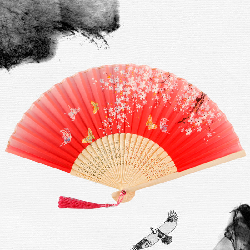 Folding Fan Bamboo Ancient Style Han Chinese Clothing Chinese Style Small Fan - Amazhona 