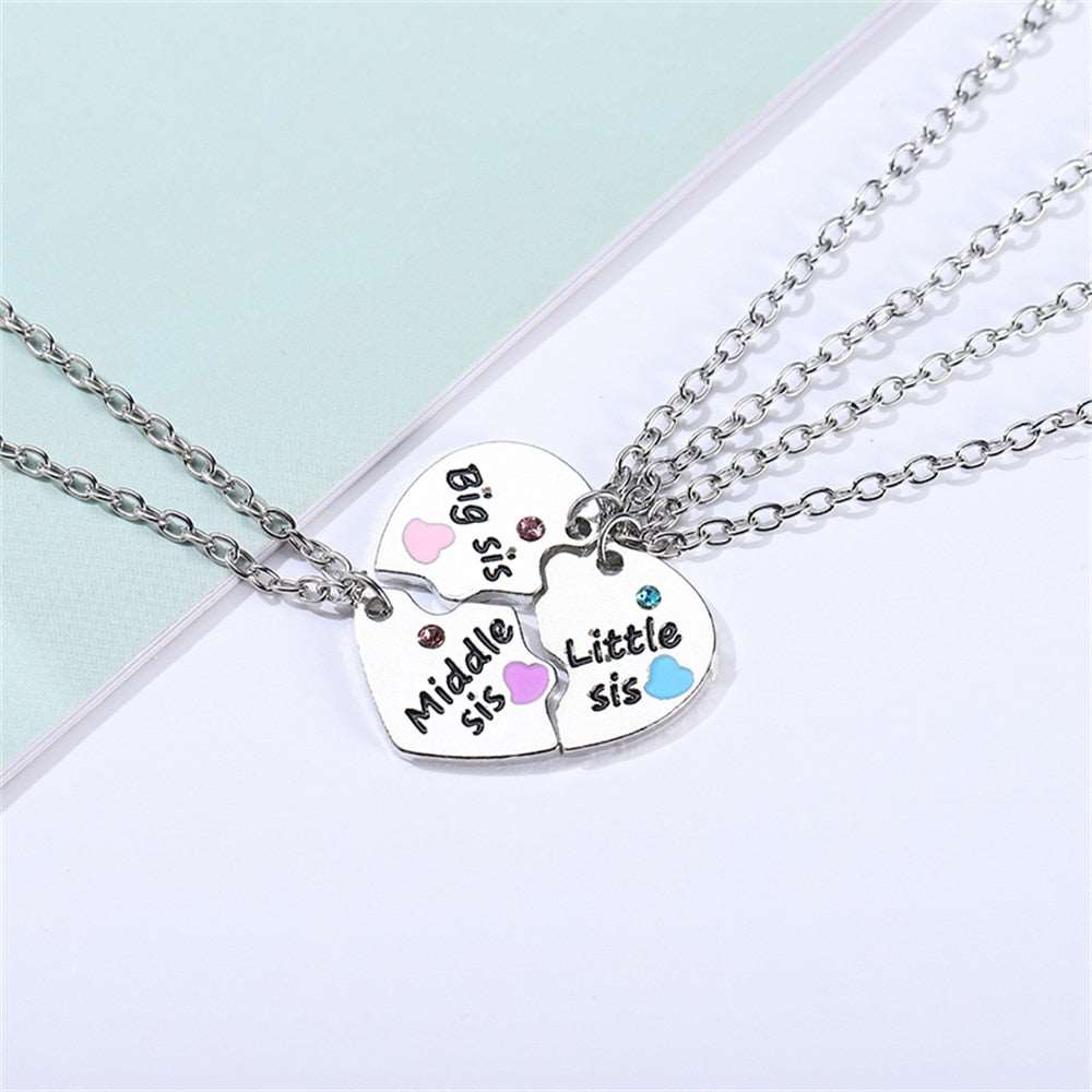 2 Piece Set  Necklace Metal Couple Pendant Necklace Collar Best Friend Bff Friendship Fashion Gift 2021 Jewelry Wholesale - Amazhona 