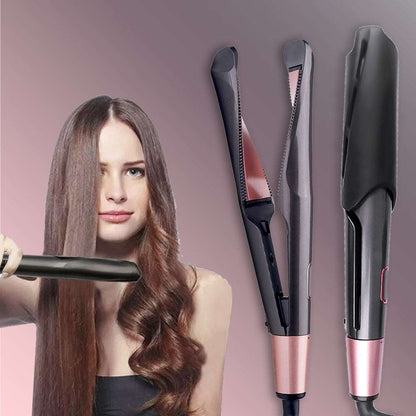 2 in 1 Electric Hair Straightener Ceramic Curling Wand Iron Curler - Amazhona 