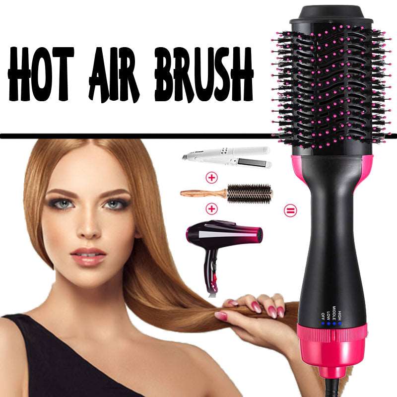 2 in 1 Multifunctional Hair Dryer & Volumizer Hair Brush Roller Rotate Comb Styling Straightening Curling Iron - Amazhona 