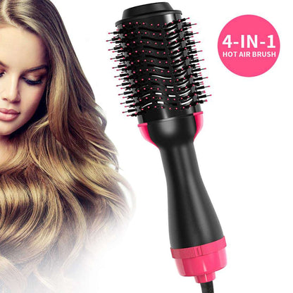 2 in 1 Multifunctional Hair Dryer & Volumizer Hair Brush Roller Rotate Comb Styling Straightening Curling Iron - Amazhona 