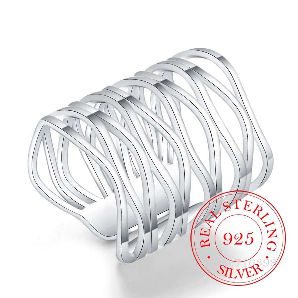 2020 New Retro Antique Open Weave Finger Ring Real 925 Sterling Silver Thumb Rings for Women Ladies Fashion Bohemian Jewelry - Amazhona 