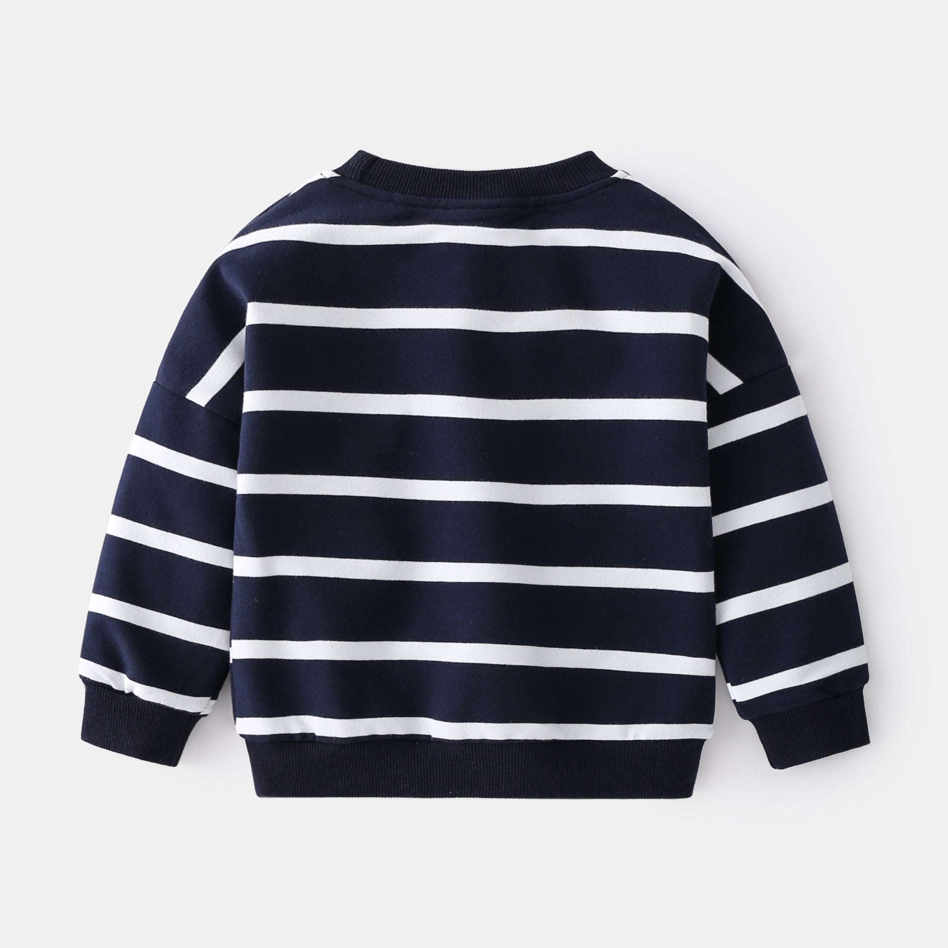 2021 Spring Boys Striped Sweater Casual Loose Round Neck Pullover Sweater Cotton - Amazhona 