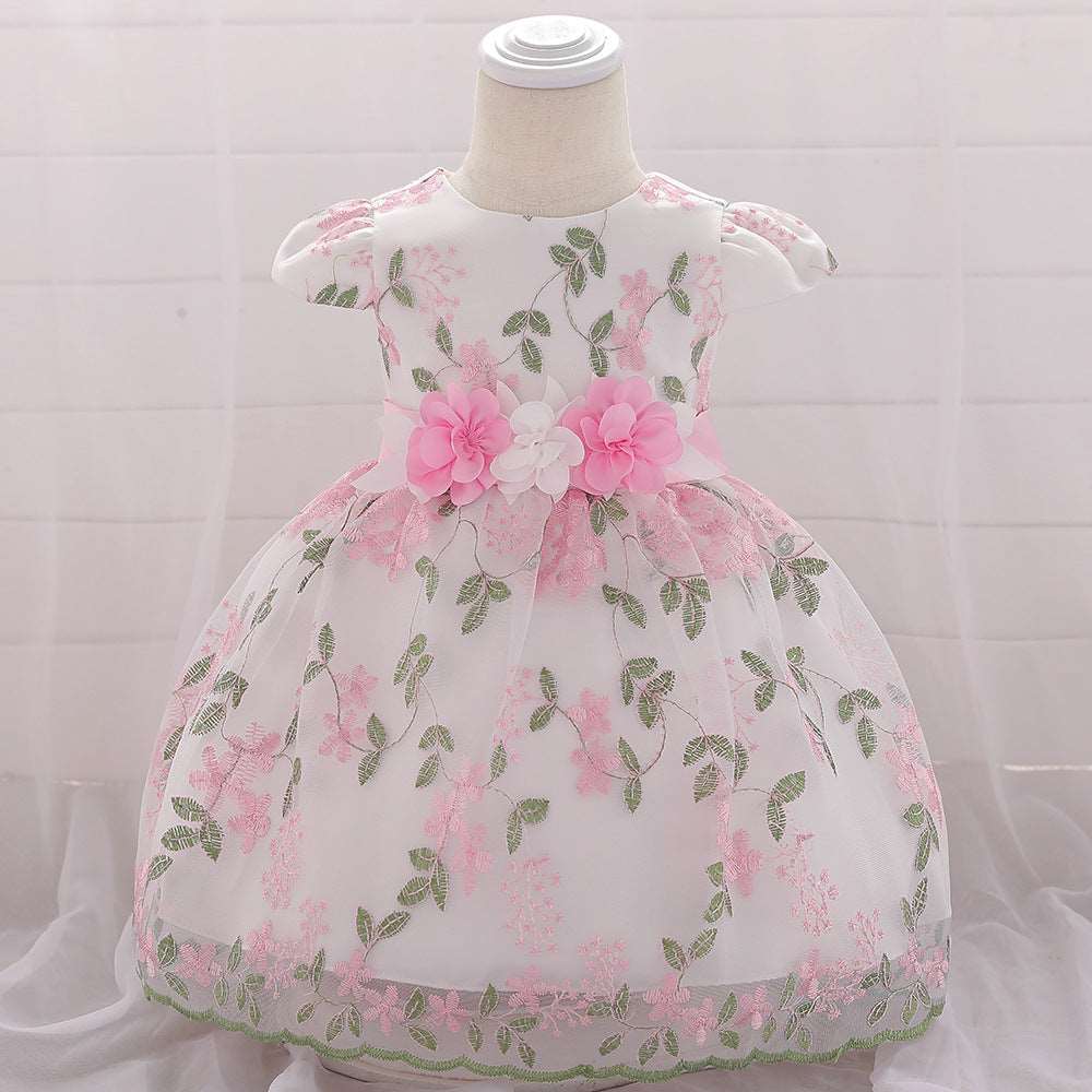 2021 summer children's clothing new baby birthday party wedding dress skirt girls fluffy dress - Amazhona 