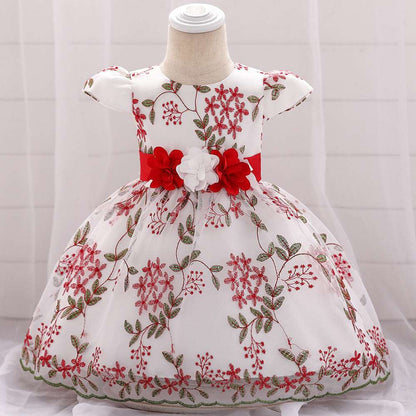 2021 summer children's clothing new baby birthday party wedding dress skirt girls fluffy dress - Amazhona 