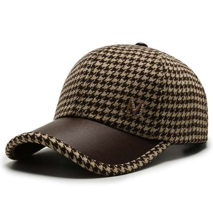 2022 Black Brown Houndstooth Baseball Caps For Men Women Retro British Style Plaid Hat Summer Trucker Cap Gorras Hombre - Amazhona 