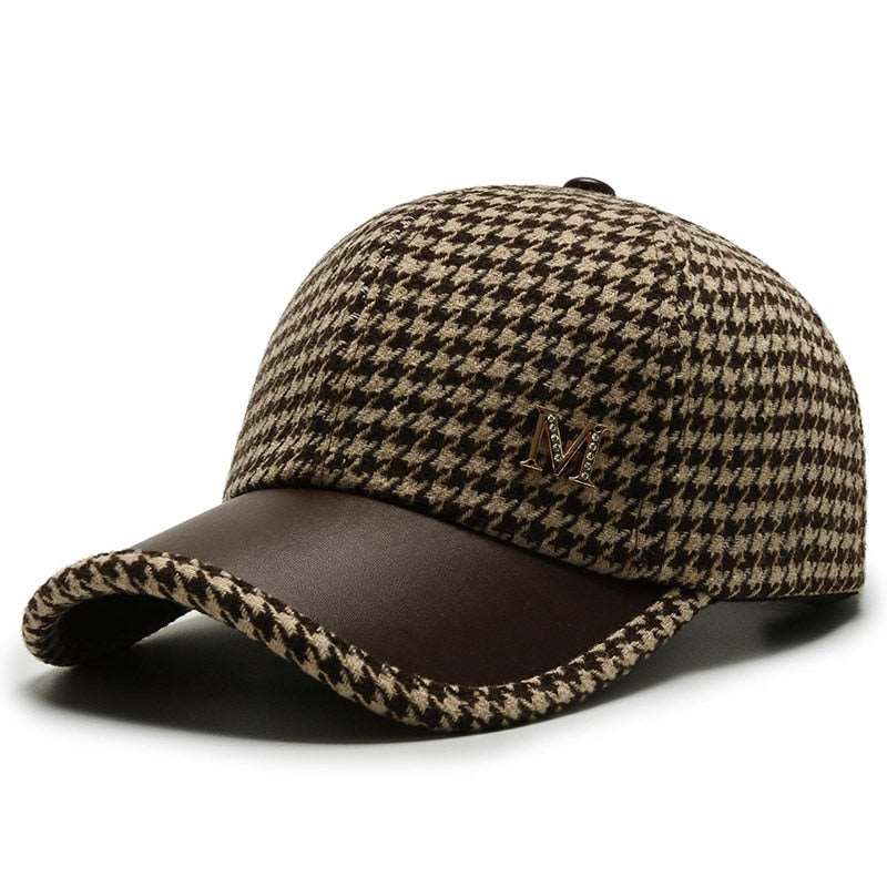 2022 Black Brown Houndstooth Baseball Caps For Men Women Retro British Style Plaid Hat Summer Trucker Cap Gorras Hombre - Amazhona 